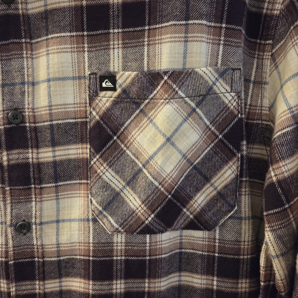 Quicksilver Shirt Mens XXL Purple Plaid Flannel 100% cotton Soft NWT casual - Picture 3 of 13